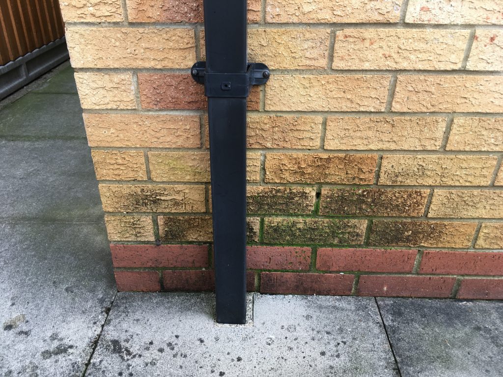 Damp patch caused by a leaking gutter